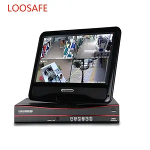 Anzeige dvr Suppliers-LOOSAFE 3 in 1 Home 4 Kanäle Internet 2mp H.264 10 Zoll CCTV-Monitor Display DVR 4ch P2P Cloud