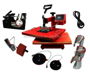 8 In 1 Combo Printing, t-shirt/mug/plate Sublimation Printer Heat Press Machine Factory direct Sale