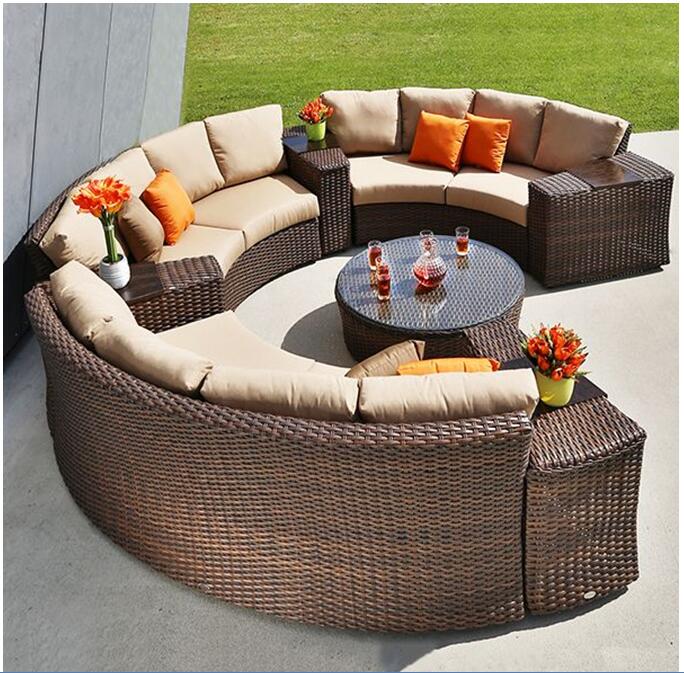 2021 Hot sale espresso country wicker outdoor patio garden parts sofa sets furniture