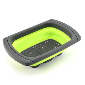 Égouttoir pliable sur évier avec poignées extensibles, panier égouttoir <span class=keywords><strong>rétractable</strong></span> pour cuisine - Product Image 3
