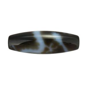 Cuentas de ágata diy tibetana Natural, ovaladas, DRAGÓN DE CINCO garras, dos tonos, alto grado 13x38mm, agujero: 2mm 118121 - Product Image 1