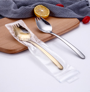 Spork-Tenedor de titanio multifunción, cuchara de Espagueti de acero inoxidable 304, tenedor para ensalada - Product Image 5