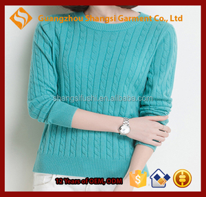 Guangzhou mujeres suéter de cachemira de cuello redondo liso golpeteo - Product Image 1
