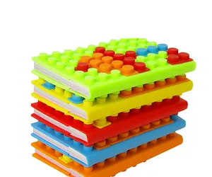 Benutzer definierte Werbe geschenke Kreative Legos Baustein Abdeckung Silikon Notizbuch und Tagebuch
