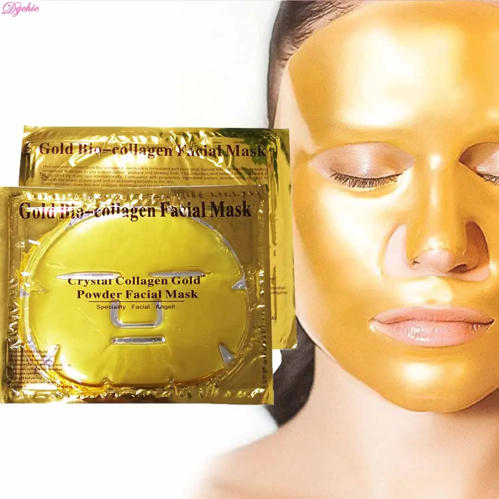 OEM & ODM Hautpflege Einweg 24k Gold Kristall Anti-falten Kollagen Gold Pulver Gesichts Maske Anti Aging kollagen Gesicht Kit