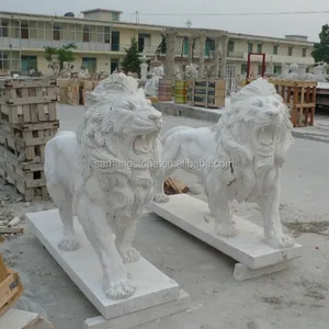 Scultura di leone in pietra di marmo per esterni