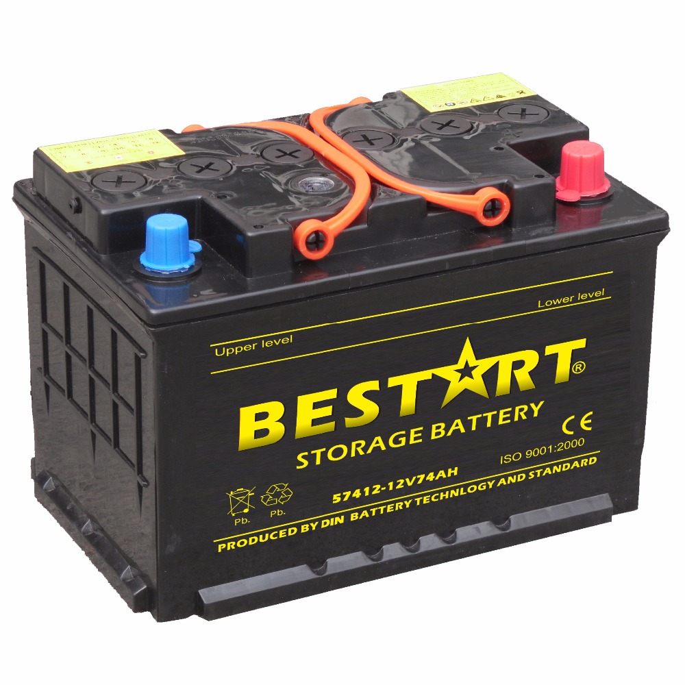 Авто Батарея DIN74 сухая зарядка 12V74Ah оптом, гибридная Автомобильная батарея