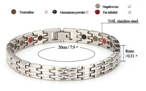 Bracelet <span class=keywords><strong>de</strong></span> montre en titane <span class=keywords><strong>argent</strong></span>é Nitrolube 2025, magnétique, 5 en 1, bracelet <span class=keywords><strong>de</strong></span> thérapie contre la douleur, ensemble <span class=keywords><strong>de</strong></span> bijoux <span class=keywords><strong>de</strong></span> santé - Product Image 2