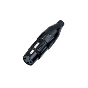 3 Pin XLR siyah ses mikrofon kablosu dişi konnektörler XLR023