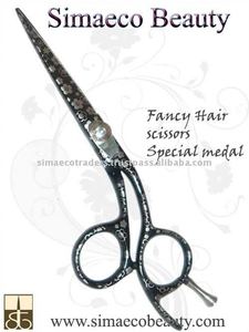 Ciseaux à cheveux fantaisie SIMAECO SM-101, lame droite en titane, manche en acier inoxydable, instruments chirurgicaux tranchants - Product Image 2