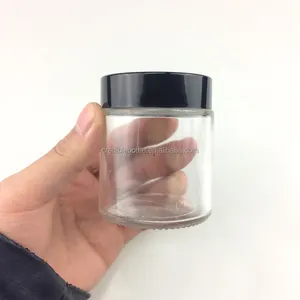 80毫升 brimful 容量 100毫升清晰的直边玻璃瓶与黑帽