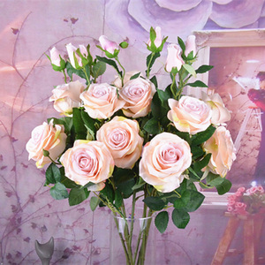<span class=keywords><strong>Ramos</strong></span> <span class=keywords><strong>de</strong></span> Rosas Rojas Frescas y Hermosas ZERO, Rosas Rojas Artificiales para Decoración <span class=keywords><strong>de</strong></span> Bodas y Hogar - Product Image 5