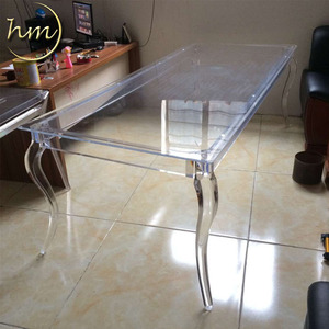 <span class=keywords><strong>Table</strong></span> à manger moderne extensible en acrylique transparent pour usage hôtelier <span class=keywords><strong>HM</strong></span>-T16 - Product Image 2