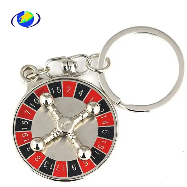 الترويجية الروليت كازينو لعبة عجلة المعادن سبائك الزنك مخصص جولة ميدالية مفاتيح معدنية