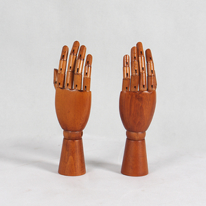 Parrucca di Vendita calda Cappello di Visualizzazione di <span class=keywords><strong>Legno</strong></span> Del Grano scuro Mannequin Testa e la mano di visualizzazione - Product Image 4