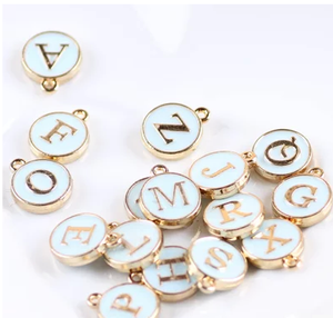 Lloy Metal-Charms de letras iniciales del alfabeto, charms de letras esmaltadas para pulsera ewelry - Product Image 1