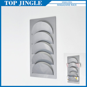 Estante de periódico de 5 niveles montado en la pared de diseño de estilo moderno duradero - Product Image 1