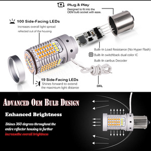 ハイパーフラッシュなし21WPY21W LED Canbus BAU15S <span class=keywords><strong>7507</strong></span> LEDスイッチバックホワイト/アンバーLED電球 (昼間のランニング/ターンシグナルライト用)