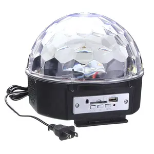 高品质MP3 RGBYWP 6 * 1w水晶发光二极管魔术球灯迪斯科舞台机