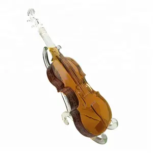 1000ML 도매 새로운 핫 세일 홈 바 골드 로고 바이올린 모양의 유리 위스키 브랜디 디켄터 세트
