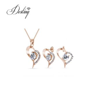 Accesorio <span class=keywords><strong>de</strong></span> corazón <span class=keywords><strong>de</strong></span> Plata <span class=keywords><strong>de</strong></span> Ley 925 Daisini adornado con cristales <span class=keywords><strong>Swarovski</strong></span>, colgante <span class=keywords><strong>y</strong></span> <span class=keywords><strong>pendientes</strong></span>, conjunto <span class=keywords><strong>de</strong></span> joyería para mujer - Product Image 2