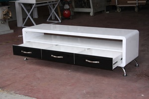 Support TV en bois industriel moderne, meuble de salon - Product Image 3