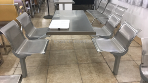 <strong>Canteen</strong> <strong>Tables</strong> Stainless Steel Fast Food <strong>Table</strong> Set Dining <strong>Table</strong> and Chairs Sets FFT-4-small Back - Product Image 2