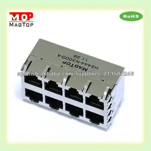 10/100/1000 Base-Tx INTERGRATED magnético del transformador 2x4 Multi puerto RJ45 Macho Conector de PCB