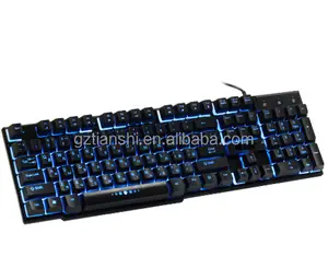 最便宜的价格彩色发光二极管有线usb键盘和usb鼠标组合工厂，带背光的键盘，机械游戏键