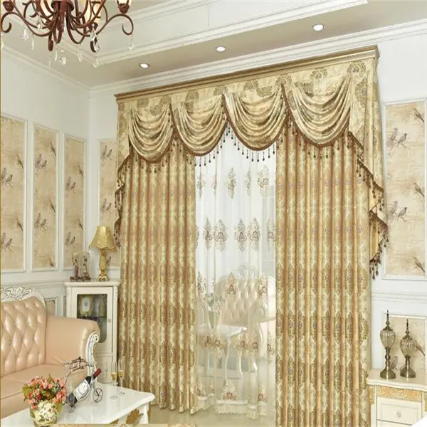 Belo design têxtil turca sol sombra de luxo cortinas para sala de estar