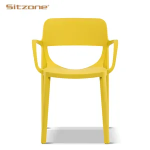 2021 горячая Распродажа, Китай, оптовая продажа, новый пластиковый стул с подлокотником, Штабелируемый обеденный стул