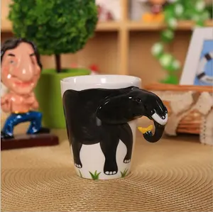 个性化装饰3D动物设计陶瓷咖啡杯/动物新奇茶杯