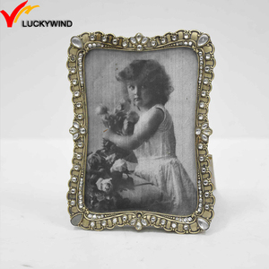 Luckywind Jewelled Small Vintage Metal <strong>Picture</strong> Photo <strong>Frames</strong> for <strong>Wedding</strong> - Product Image 3