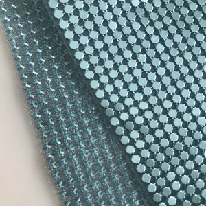 Tissu à paillettes décoratives Hot Fix feuille de courrier en maille métallique en aluminium bleu clair pour napperon nappe - Product Image 5