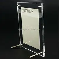 लंबी डेस्कटॉप स्पष्ट एक्रिलिक फोटो फ्रेम 8x10 चुंबकीय तस्वीर फ्रेम