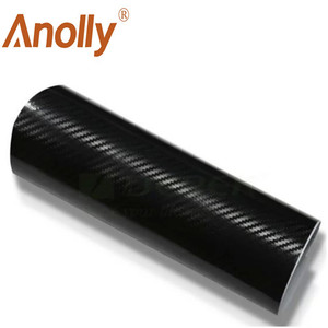 Anolly1.52x18m Air Channels High Glossy Black 5D 6D Carbon Fiber <strong>Car</strong> <strong>Wraps</strong> - Product Image 4
