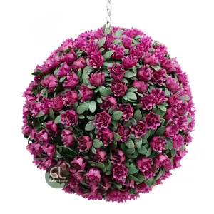 China supplier spring artificial rose flower ball, red rose kissing ball, preserved flower rose in glass ball wholesale