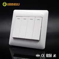 Yeni ürünler güç tasarrufu yangına dayanıklı PC akıllı ev 4 Gang 1 yollu anahtarı