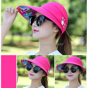 Protezione UV da esterno da donna con visiera larga a righe cappellino da <span class=keywords><strong>sole</strong></span> da spiaggia UPF50 per viaggi di uso Casual <span class=keywords><strong>quotidiano</strong></span> - Product Image 5