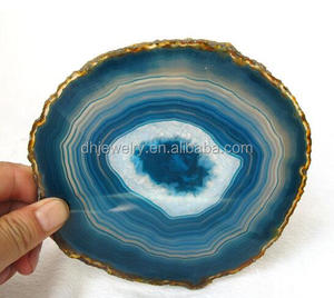 Lastre di <span class=keywords><strong>Geode</strong></span> Lucidate all'Ingrosso, Mosaico di Cristallo, Fette di Agata per Decorazione d'Interni - Product Image 4