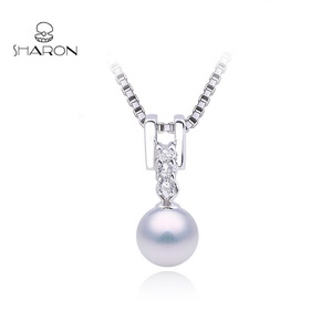 Bridal Singolo <span class=keywords><strong>Collana</strong></span> di <span class=keywords><strong>Perle</strong></span> <span class=keywords><strong>Collana</strong></span> di <span class=keywords><strong>Perle</strong></span> Da Sposa Argento D'acqua dolce della Perla Della <span class=keywords><strong>Collana</strong></span> Del Pendente - Product Image 1