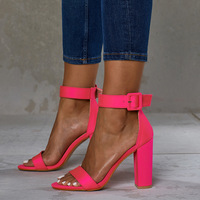 Sandales à talons hauts sexy pour femmes, couleur fluorescente CSS527, talon épais, chaussures pour femmes