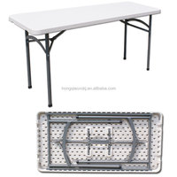 Vouwen Camping Plastic Tafel, 4ft Picknick Klaptafel Met Vier Zetels