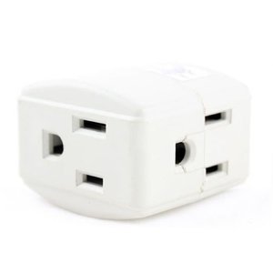 3 Outlet kapalı topraklı AC güç 3 Prong ışık duvar musluk adaptörü bej - Product Image 3