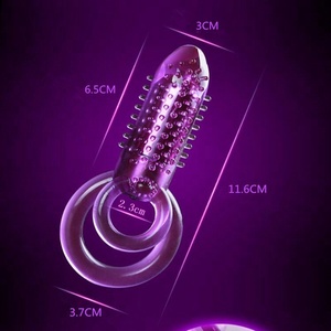 Dual Vibrierenden Hahnring-penisring Kugel Zeitverzögerung Männlicher Masturbator