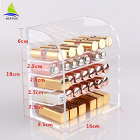 Support de présentation de maquillage en acrylique transparent personnalisé, présentoir de vernis à ongles, comptoir, présentoir multi-niveaux pour rouge à lèvres