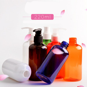 220ml Empty <strong>Refillable</strong> PET Plastic <strong>Shampoo</strong> <strong>Bottle</strong> with Lotion Pump Dispenser Screen Printing 100pcs MOQ - Product Image 2