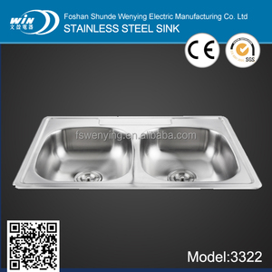 33X22 <strong>Built</strong> <strong>in</strong> Edge Brushed Surface Topmount 50/50 Double Bowl Kitchen Sink American Style Stainless Steel Traditional 5 Years