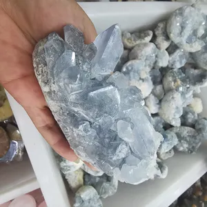 Wholesale natural rock celestite geodes crystal cluster decor rough celestite geode