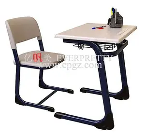 स्कूल कक्षा फर्नीचर एकल लकड़ी के छात्र डेस्क और कुर्सी